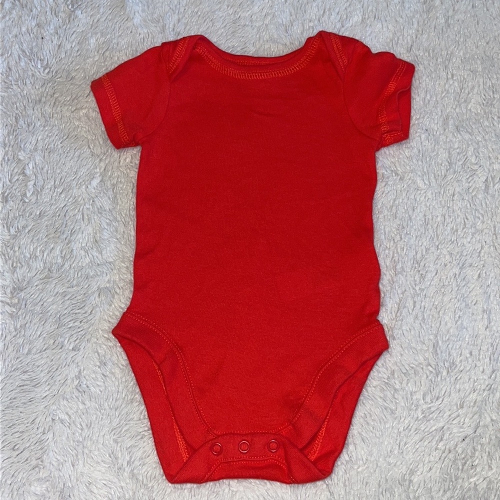 (3 for $10) bundles 0-3 month plain red bodysuit